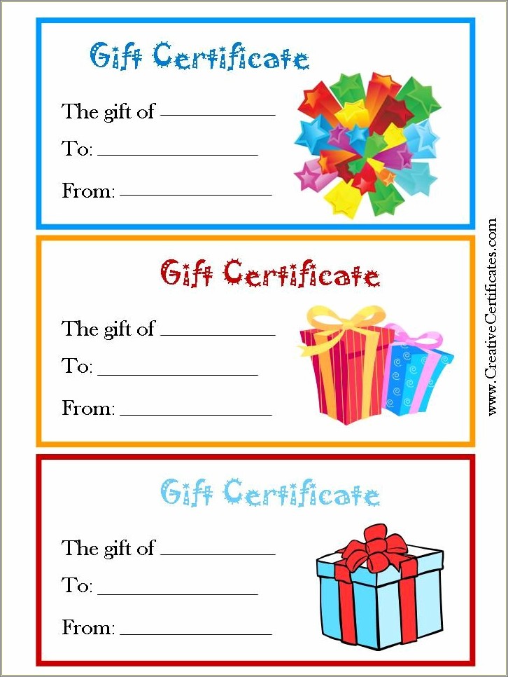 Free Online Birthday Gift Certificate Templates