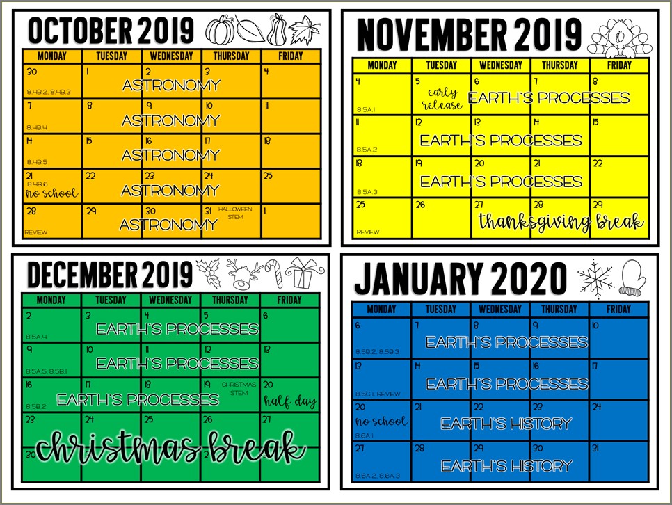 Free Pacing Calendar Template For Teachers