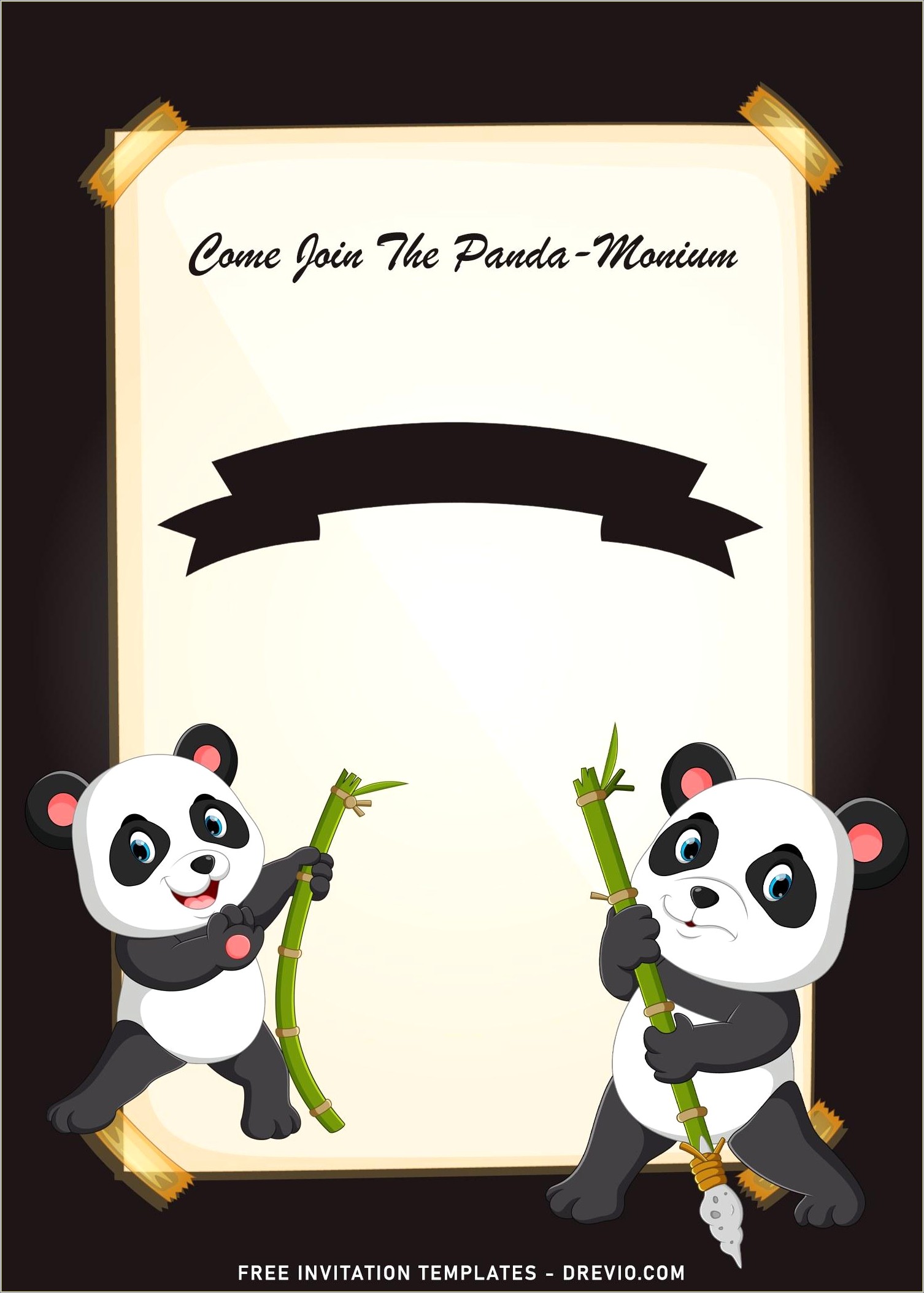 Free Panda Baby Shower Invitation Template