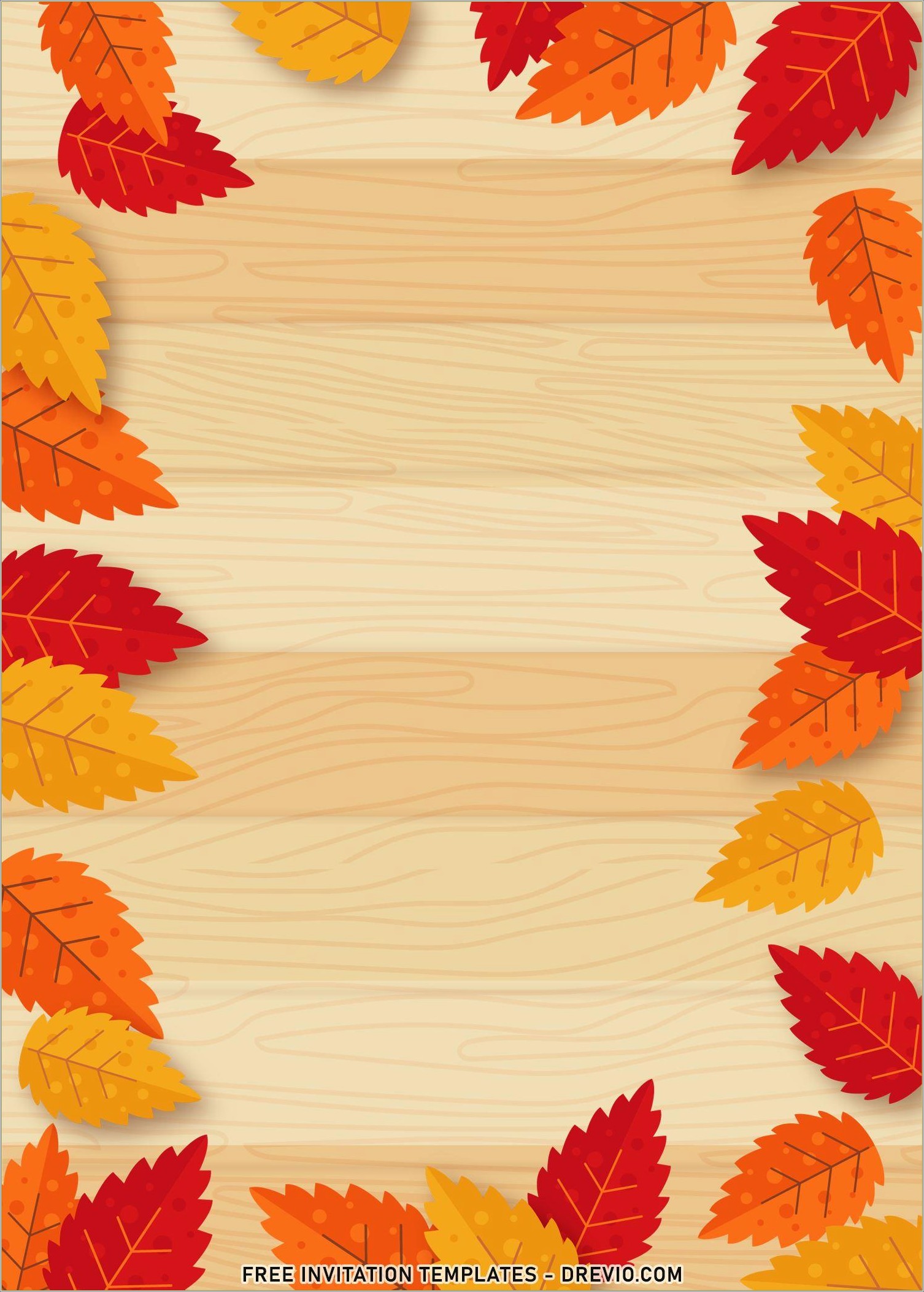 Free Party Invitation Template Fall Wood