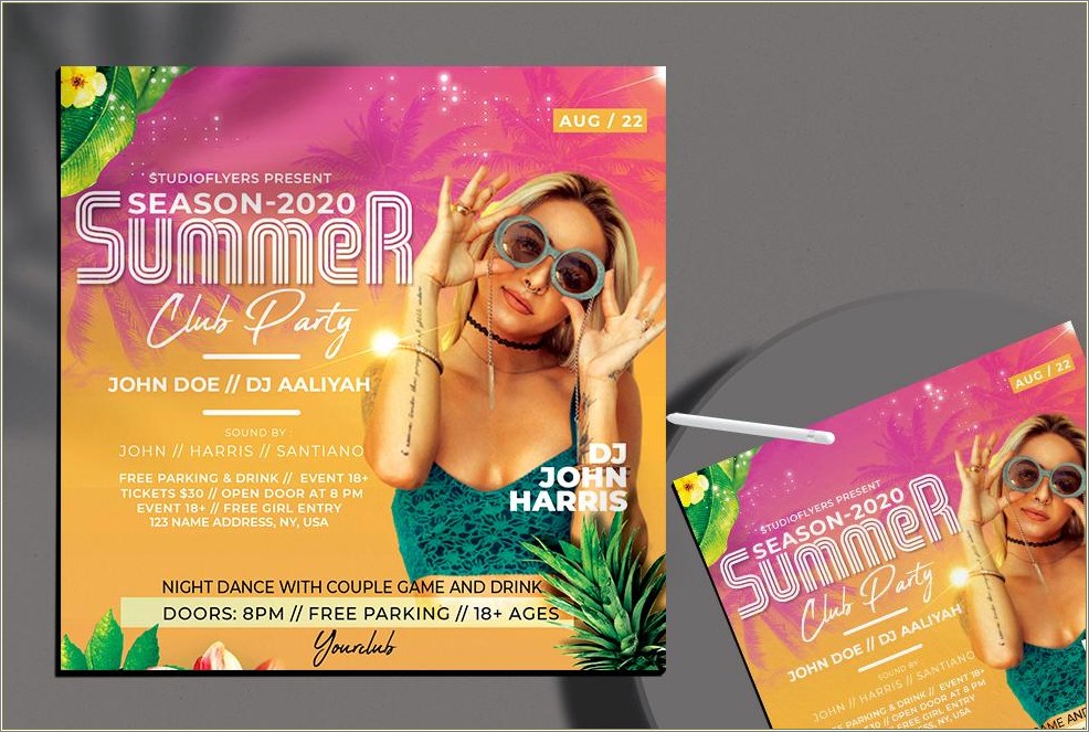 Free Party Tickets Psd Templates Free