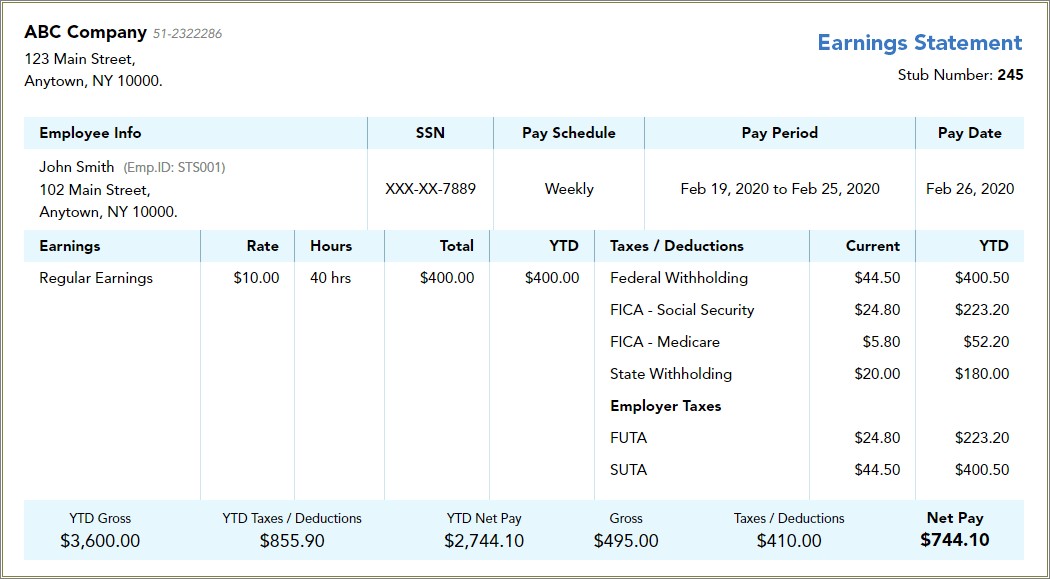 Free Paycheck Stub With Security Template