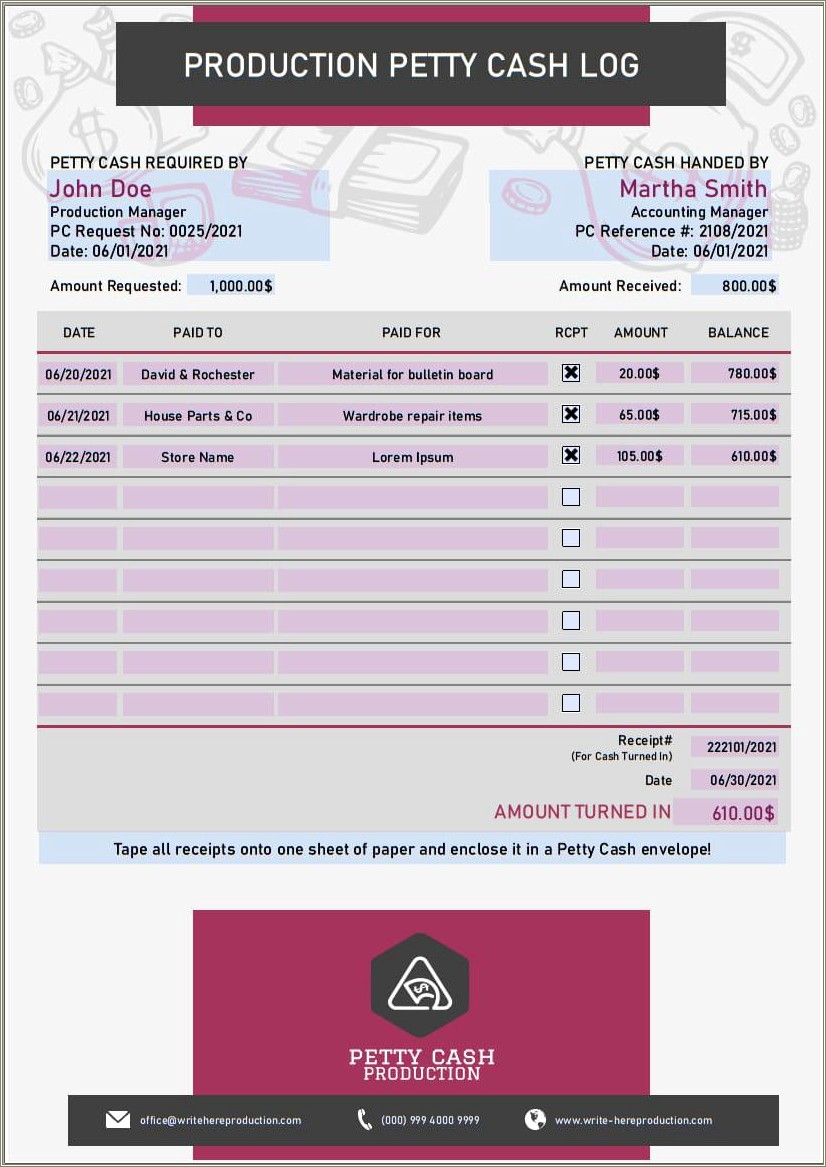 Petty Cash Voucher Form Excel Hot Sex Picture