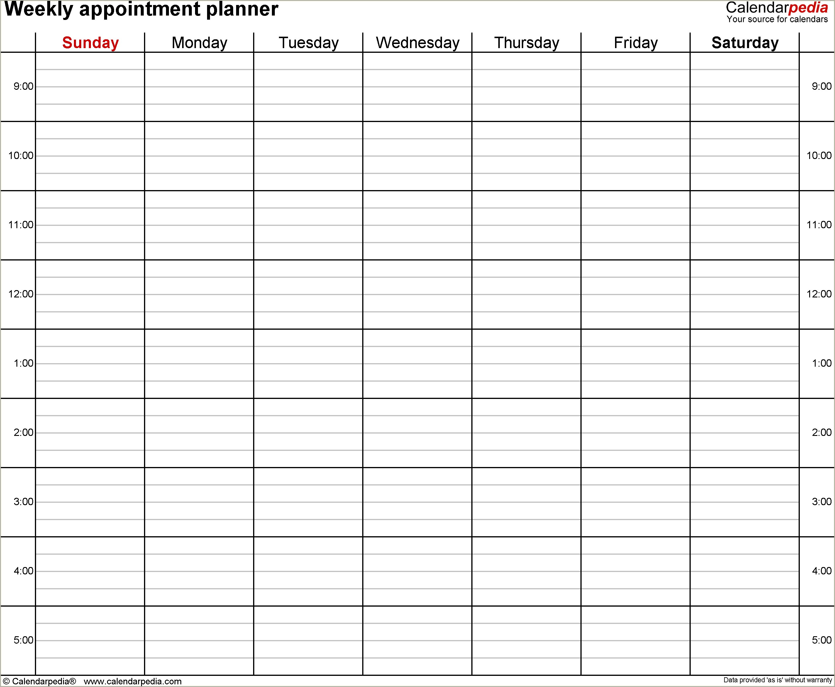 Free Planner For The Week Template