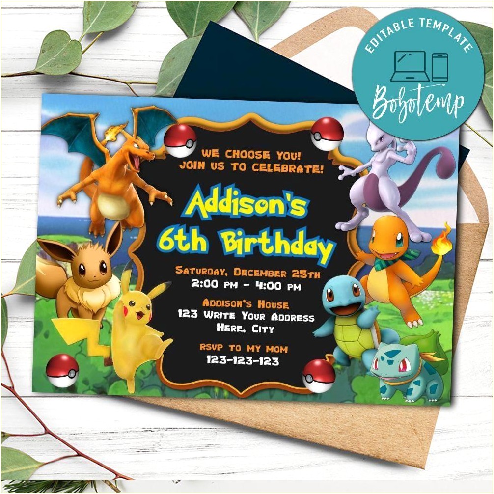 Free Pokemon Birthday Letter Banner Template