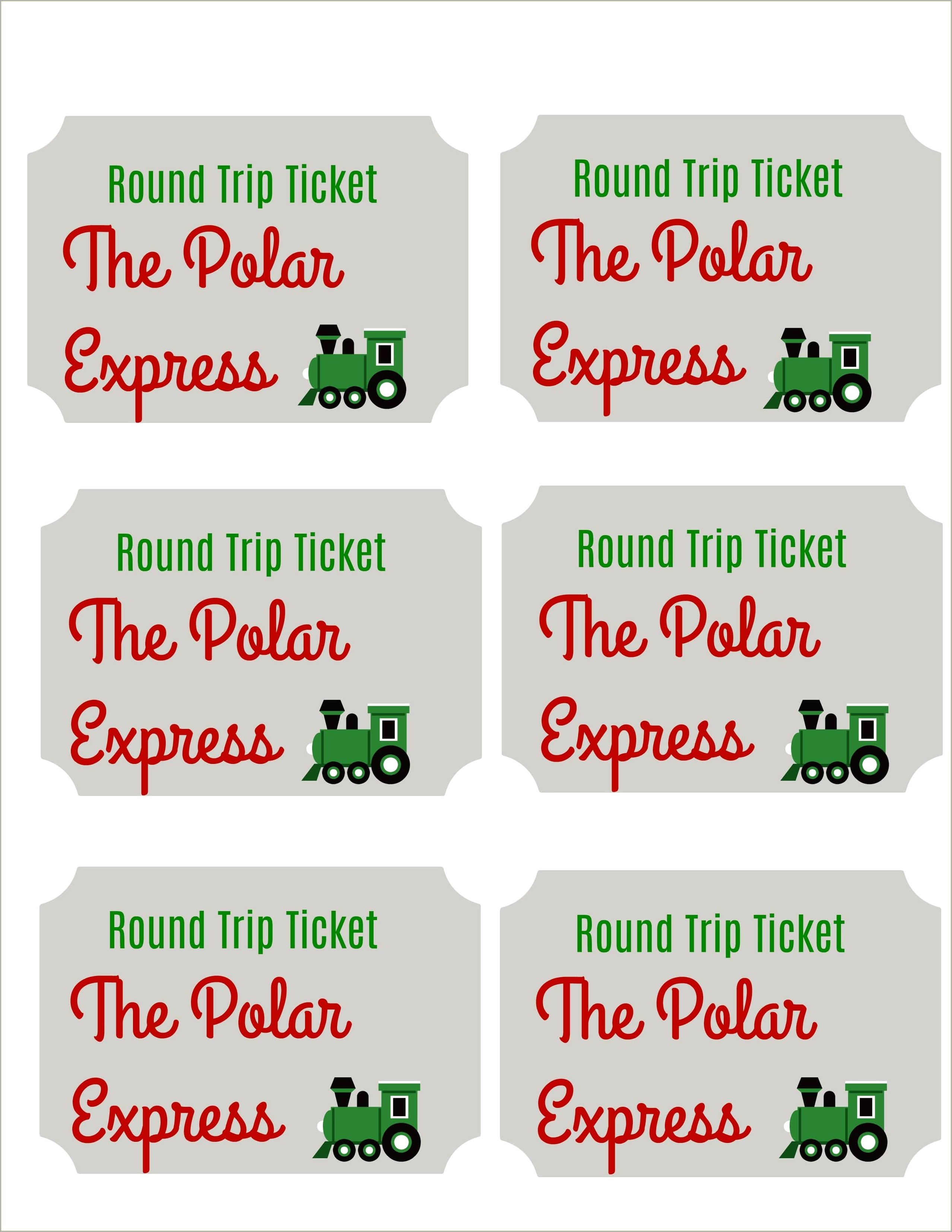 Free Polar Express Train Ticket Template