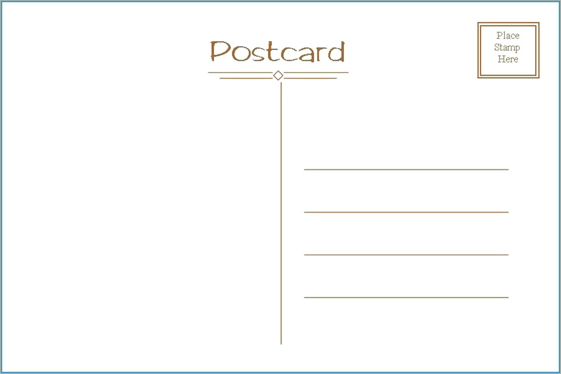 Free Postcard Template For Fourth Graders