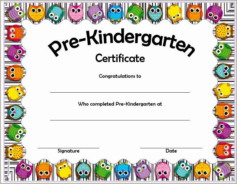 Free Pre K Diploma Template Word