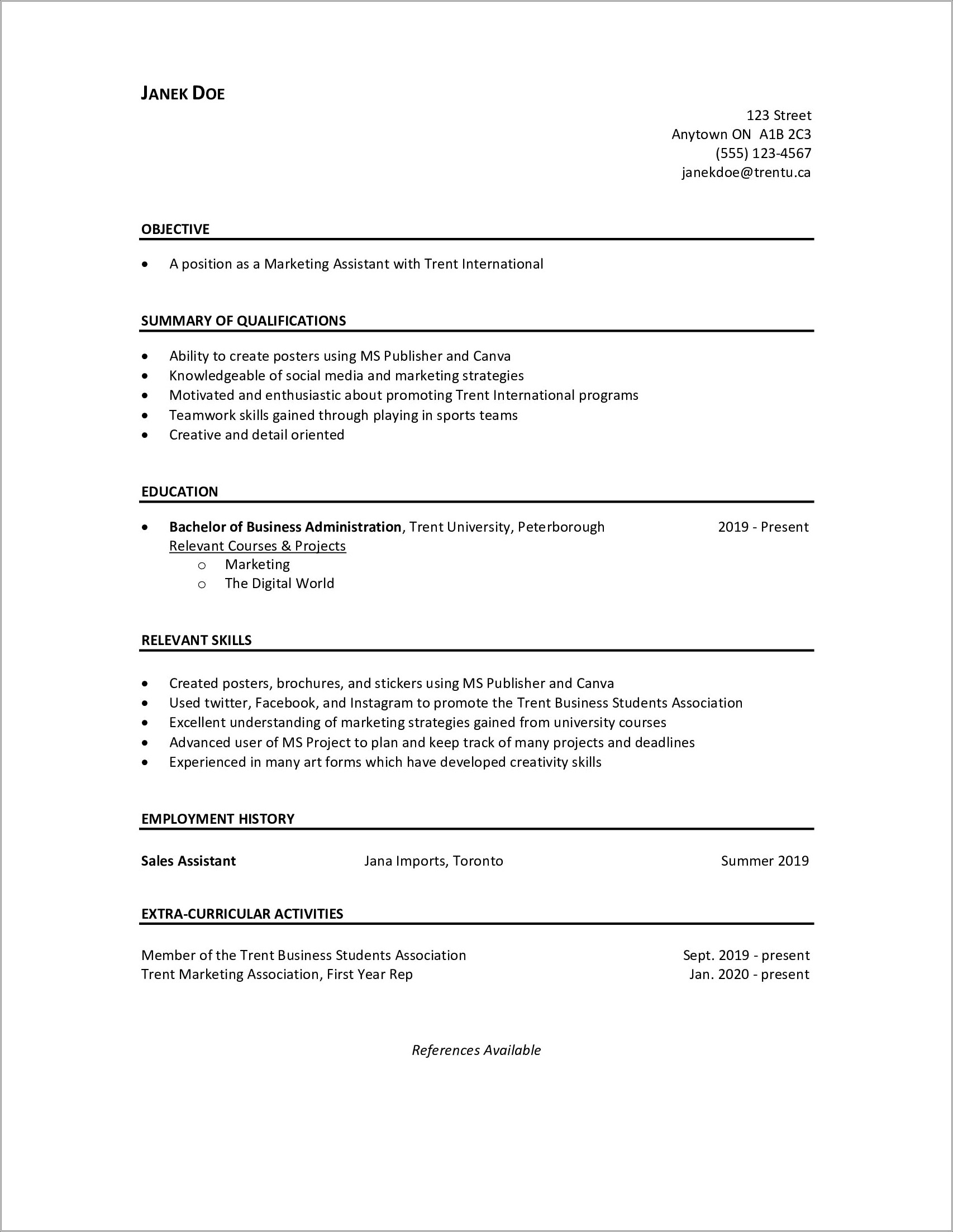 Volunteer And Other Experiences On Resume