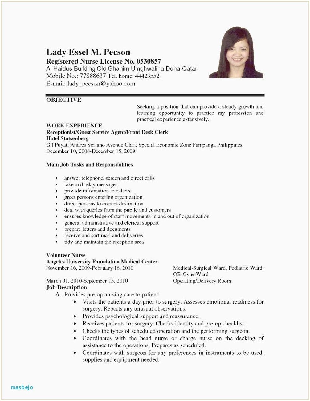 Waitress Job Description Duties For Resume