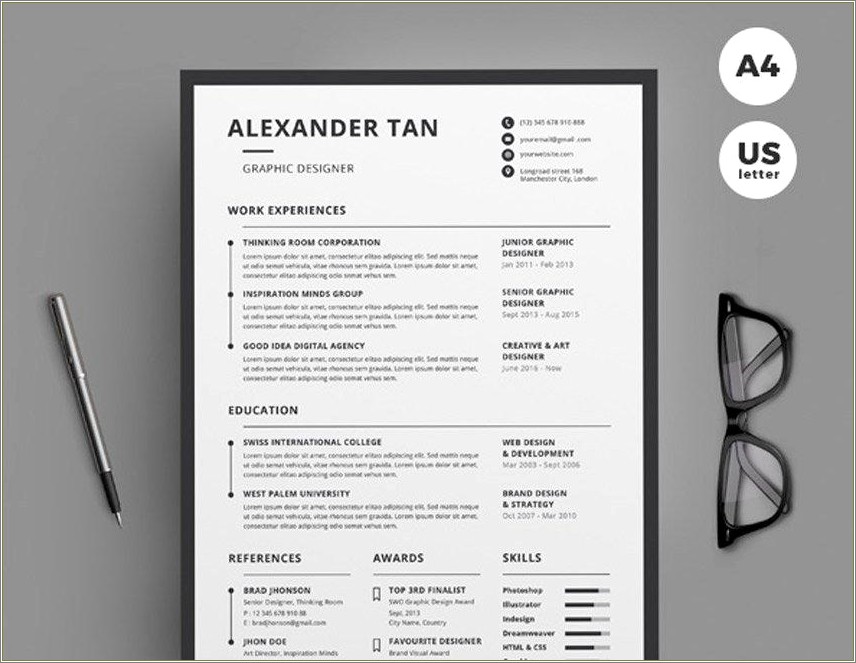 Well Designed Simple Resume Formats For Free