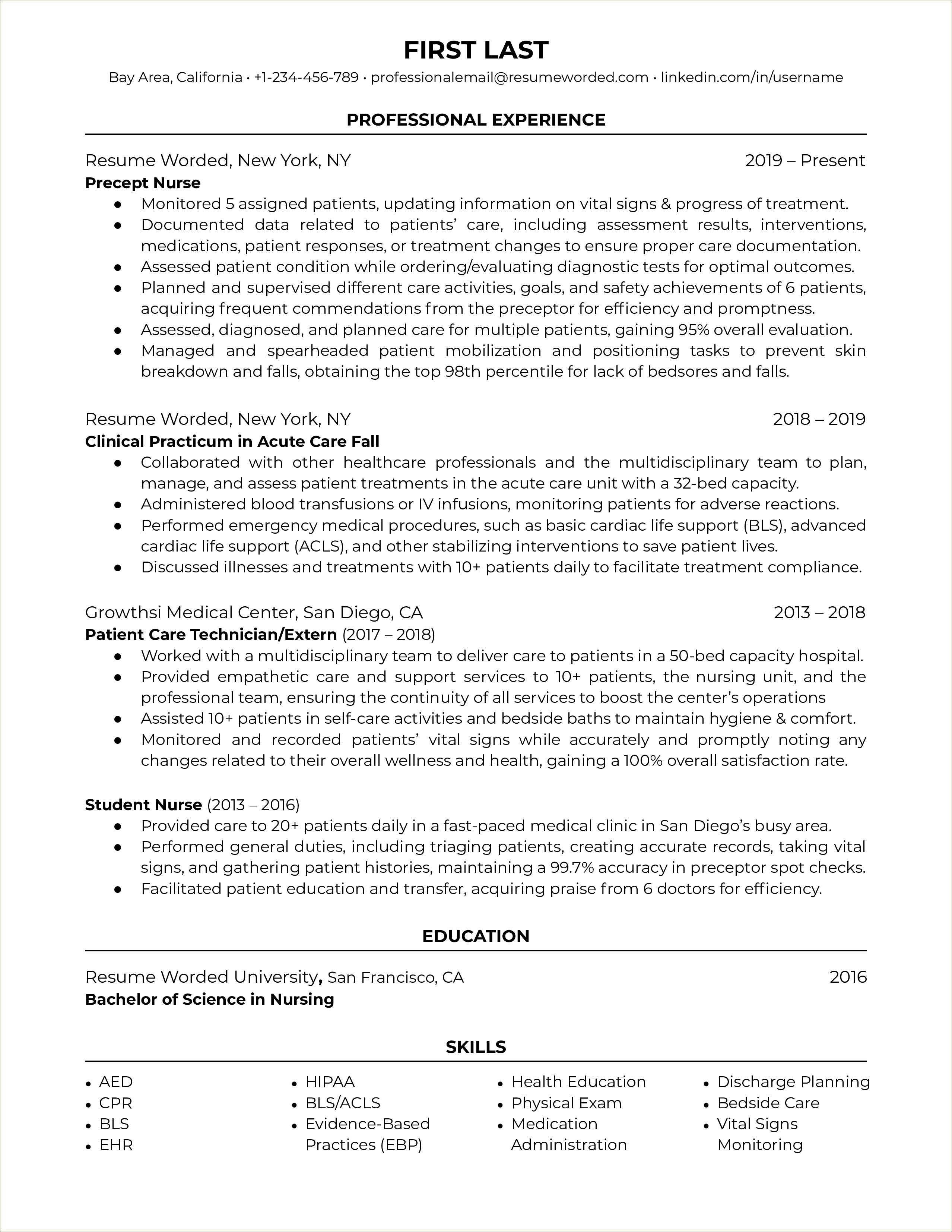 Where To Add Practicum Experience On Resume