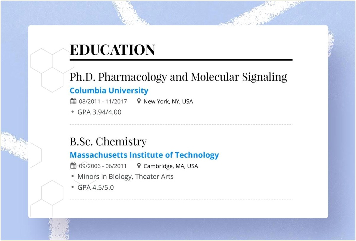 Where To Put Academic Qualifications On A Resume