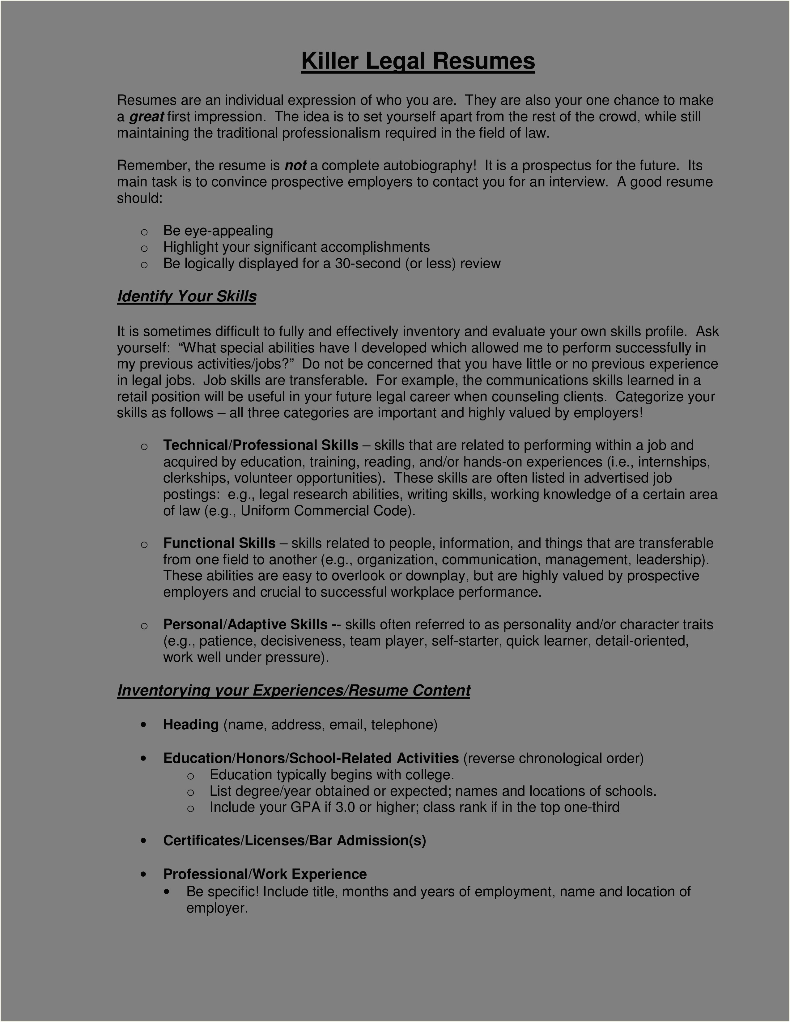 Where To Put Bar Admission On Resume - Resume Example Gallery