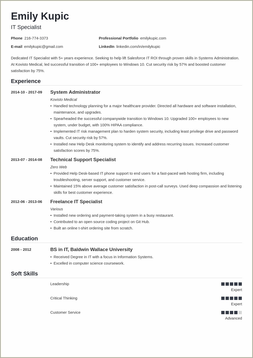 Where To Put Career Notes On A Resume