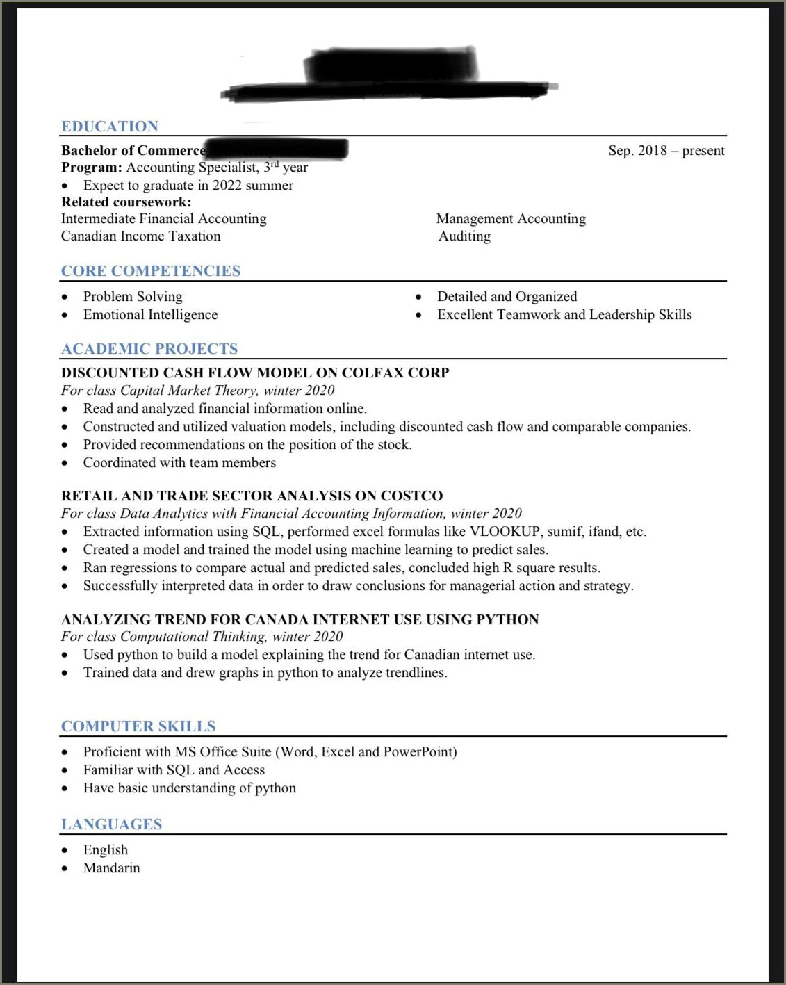 Where To Put Job Experience In Resume