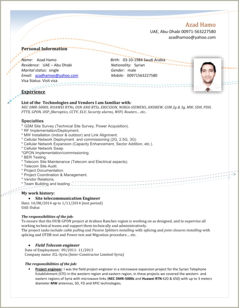 Where To Put Visa Status In Resume