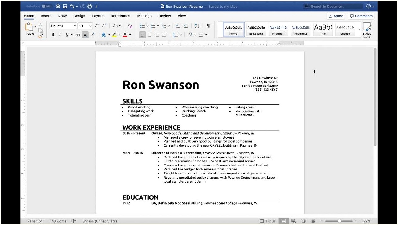 Word Document Or Pdf For Resume