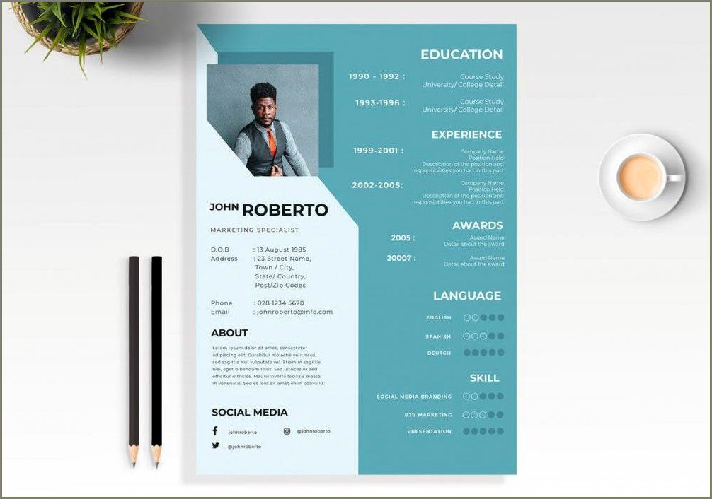 Word Resume Templates Free With Flowers