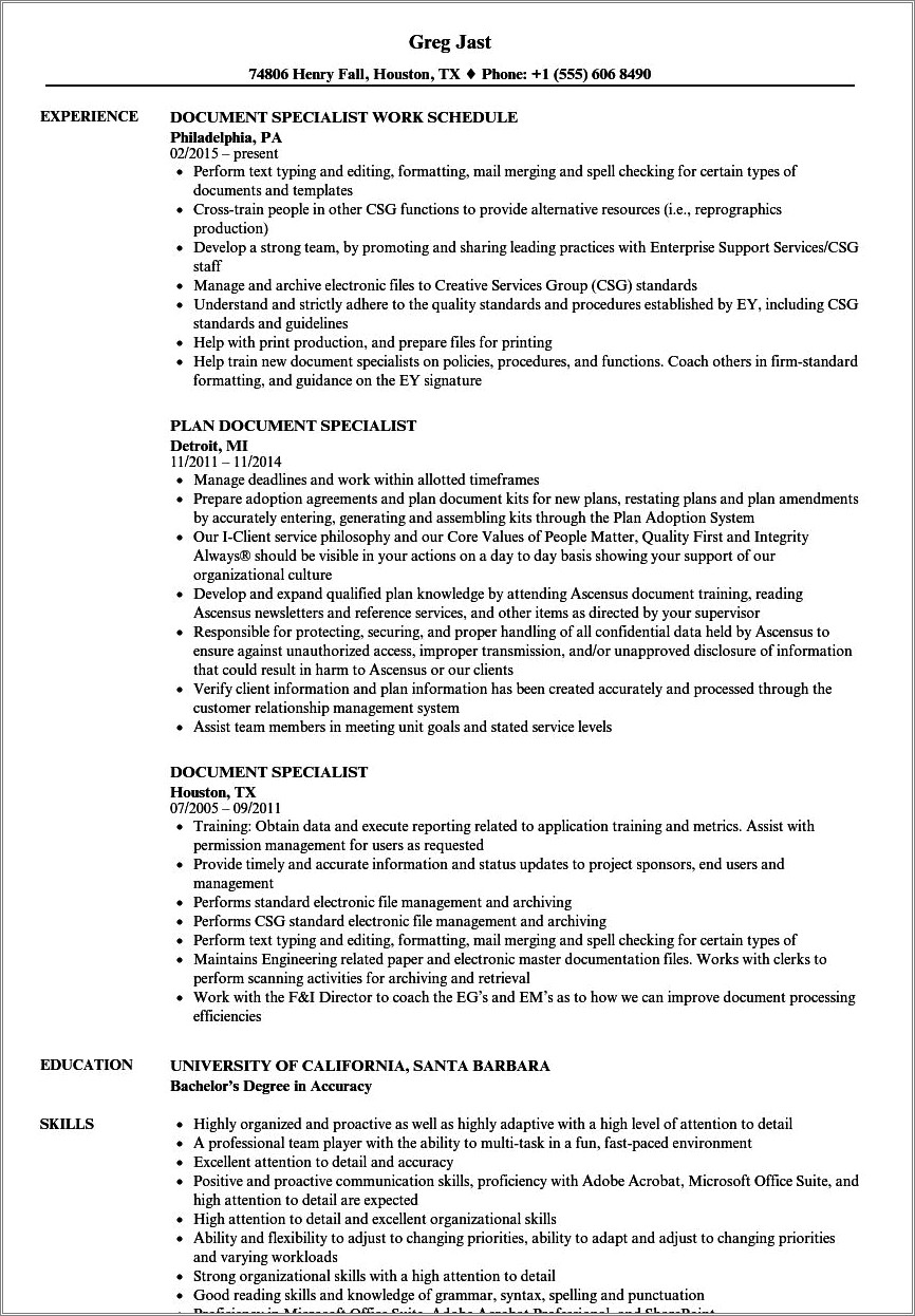 Wording Case Note Documentation On Resume