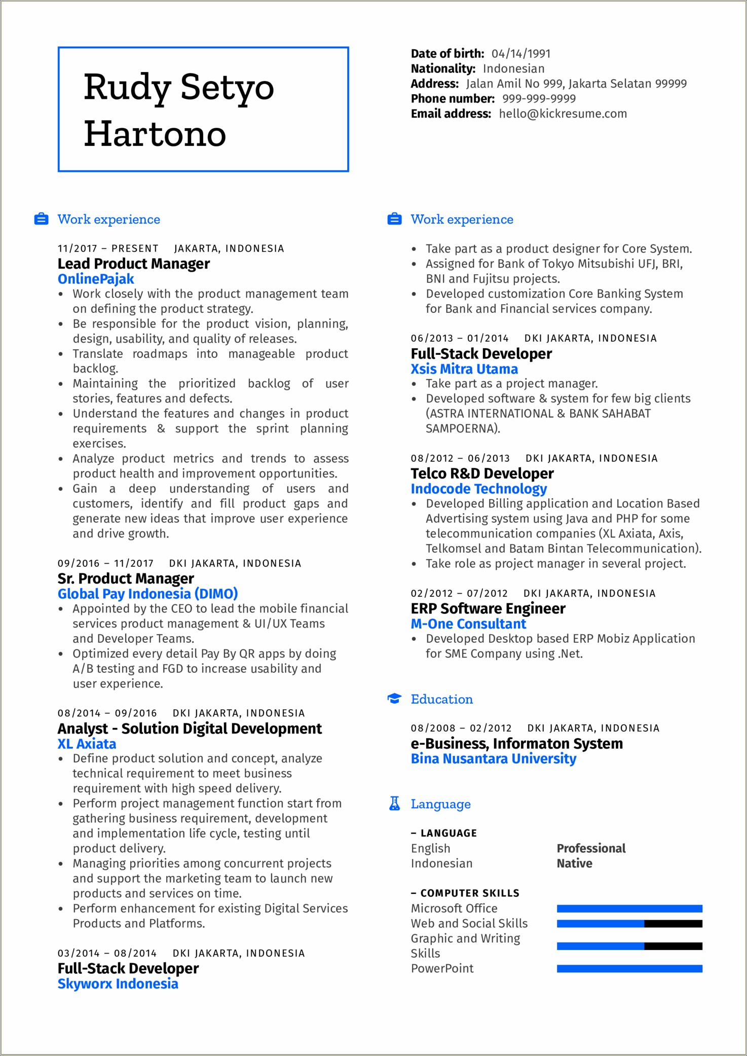 Wording For Resume Of Office Manager