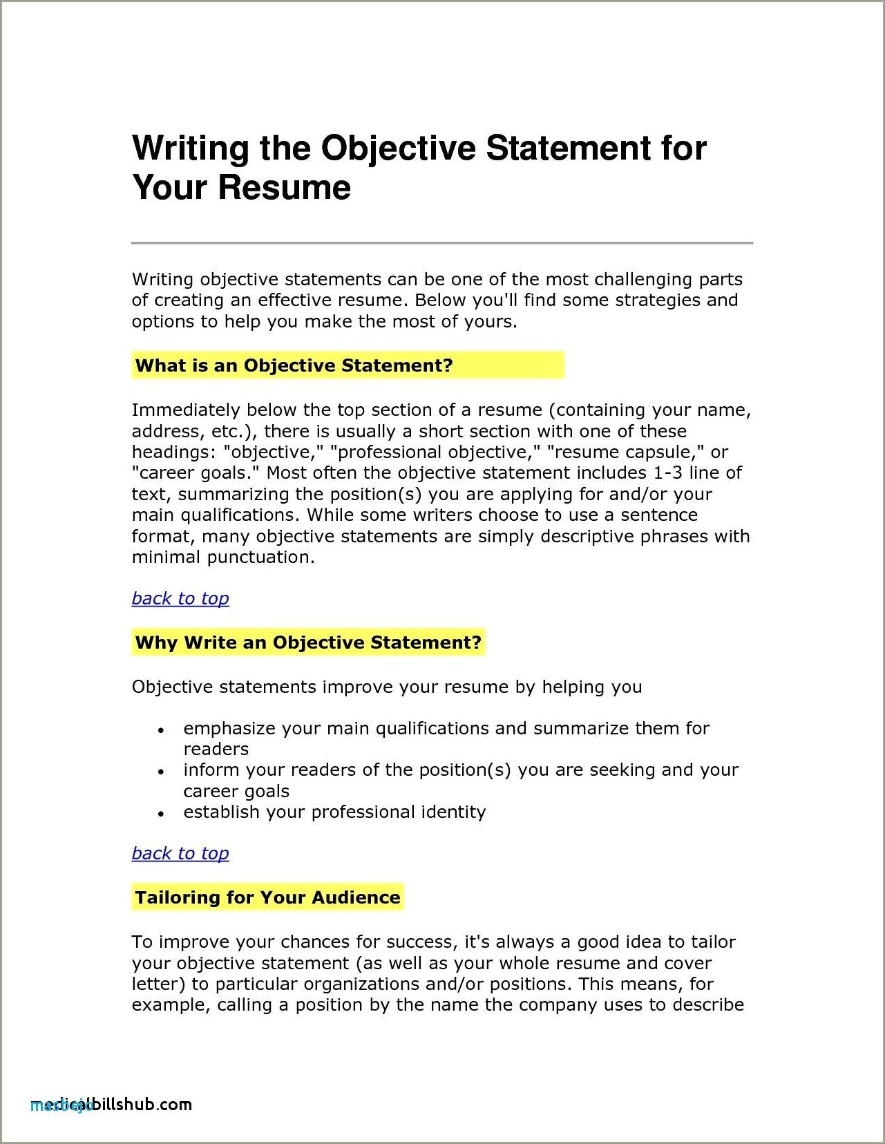 Words To Use In Resume Objective