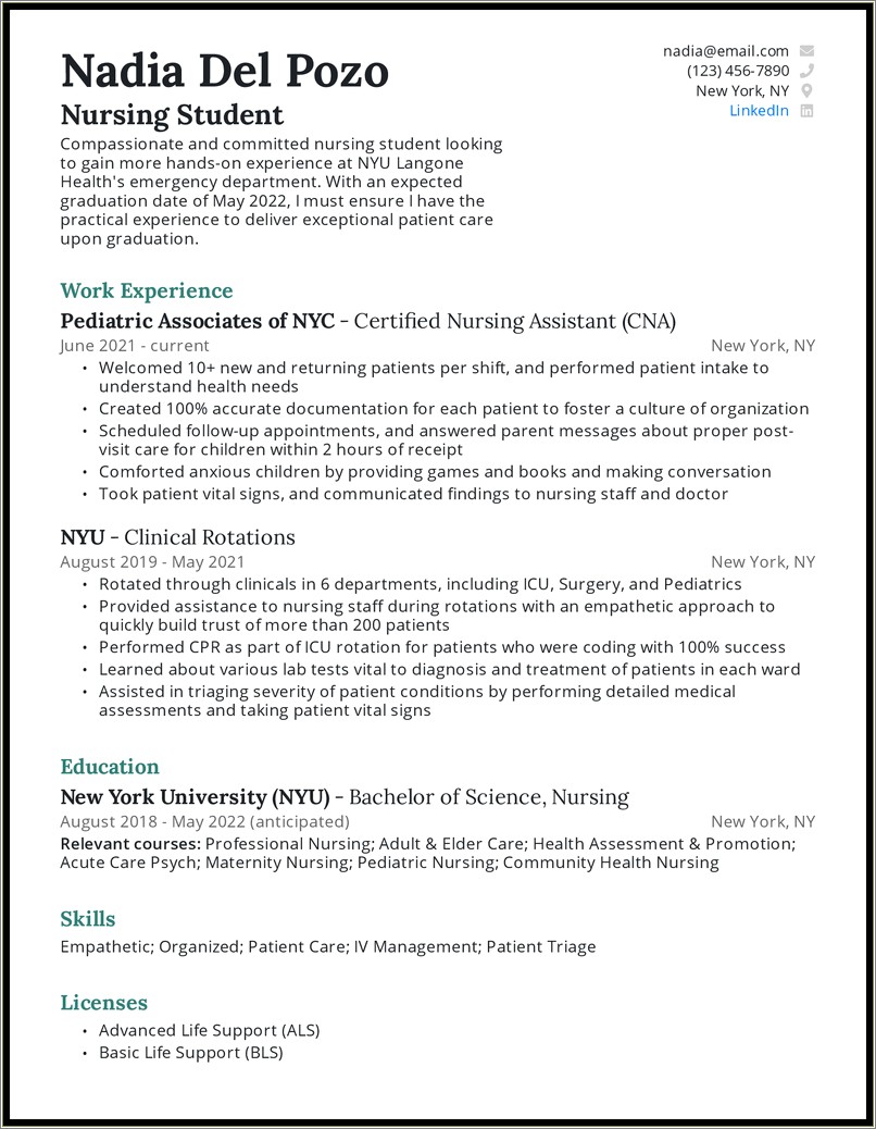 Words To Use On Nursing Resume