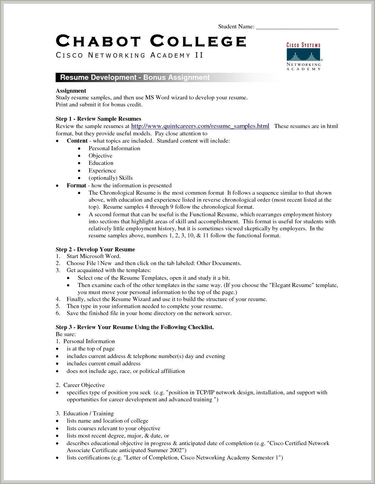 Writing A College Resume On Word Layout