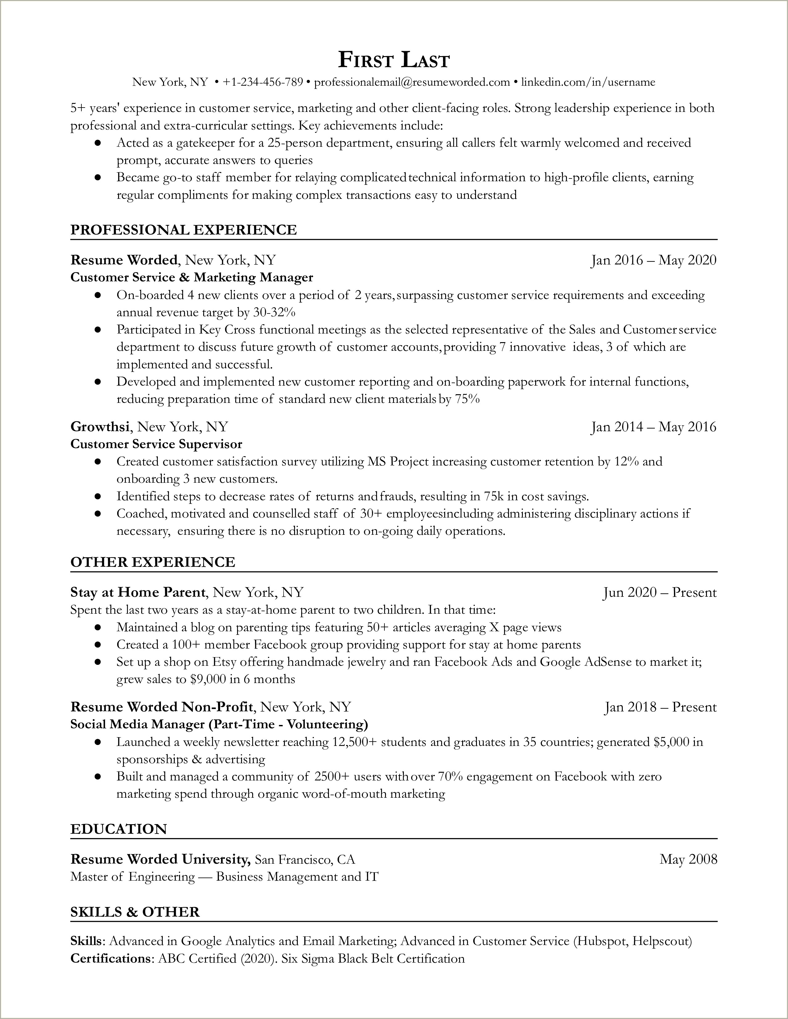 Writing A Resume After 30 Years Experience