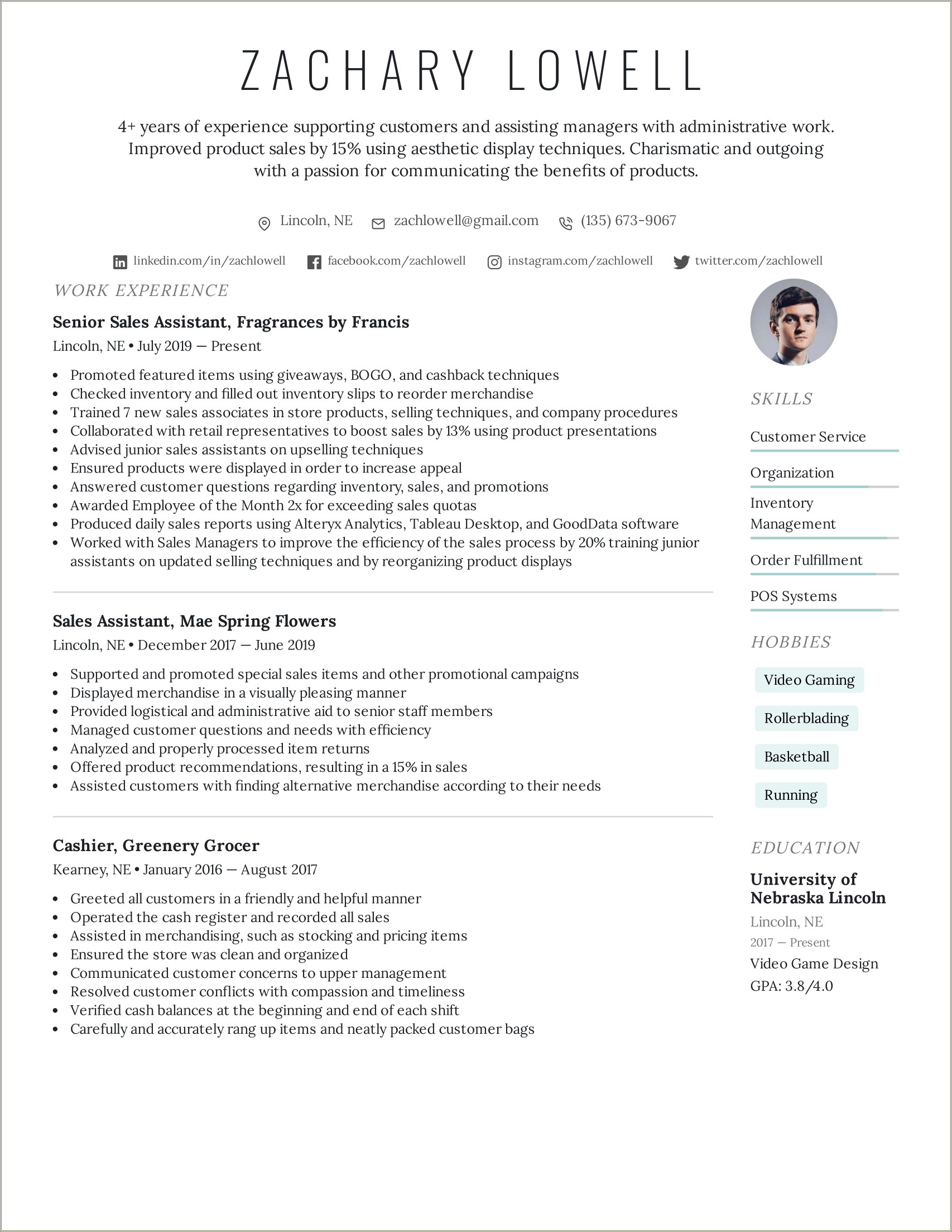 Writing A Resume With No Sales Experience