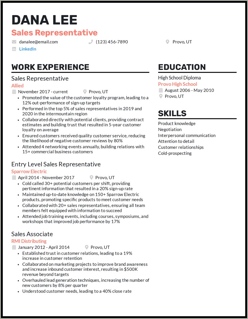 Writing A Summary Of Skills In Resume