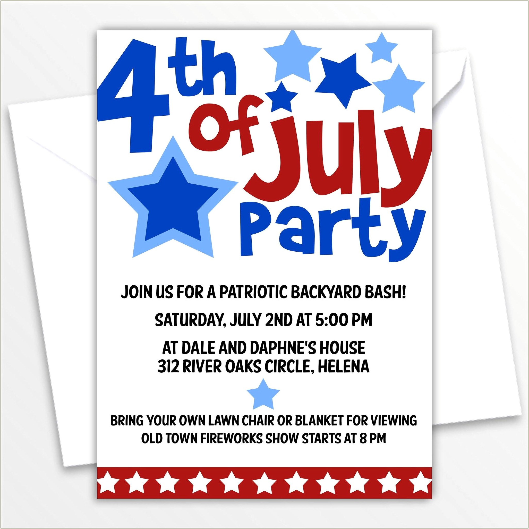 4th Of July Invitation Templates Free Word