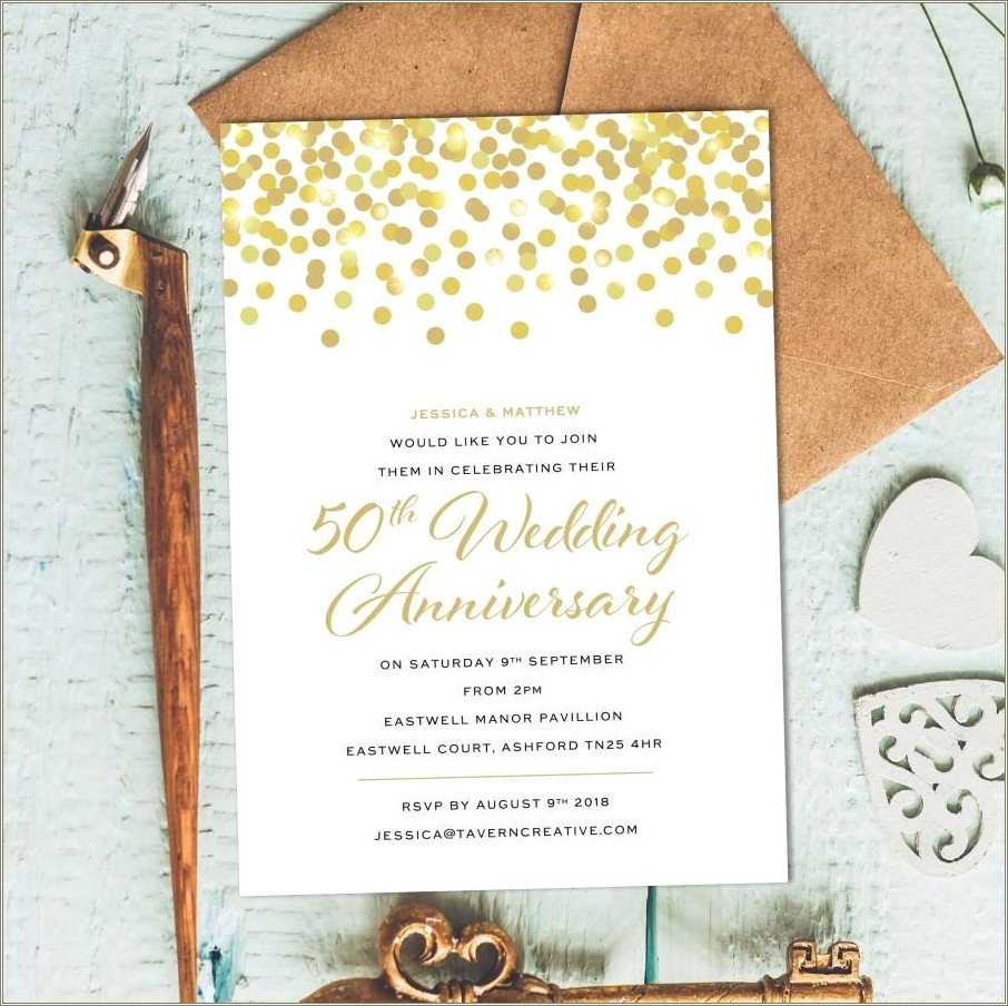 50th Wedding Anniversary Party Invitations Free Template