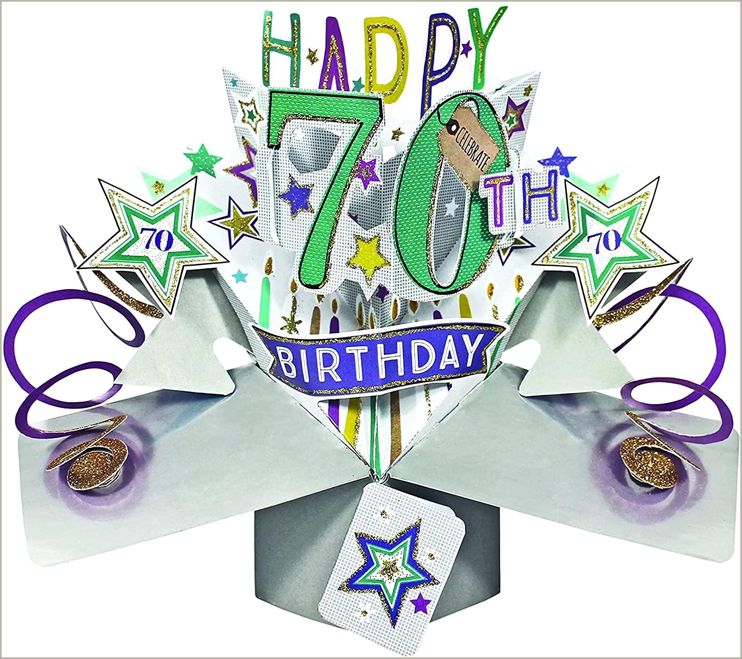 70th Birthday Pop Up Card Template Free