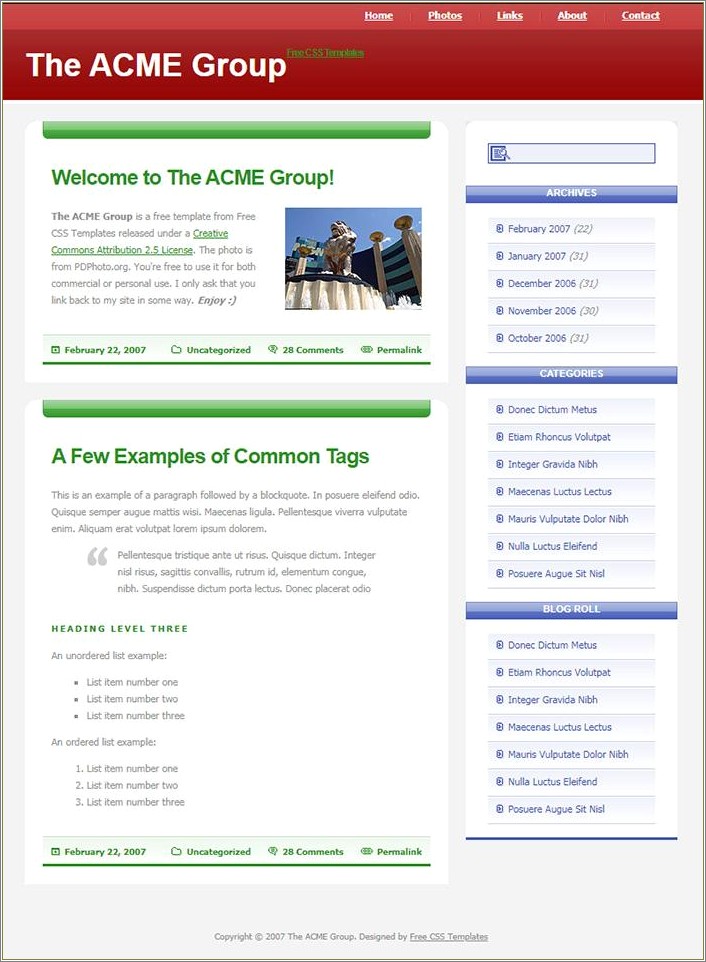 Acme Free Responsive Corporate Template Free Download