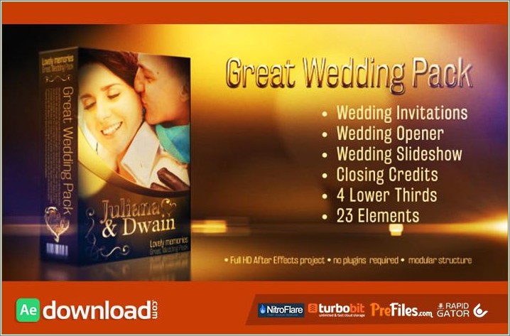After Effects Project Template Free Wedding Pack