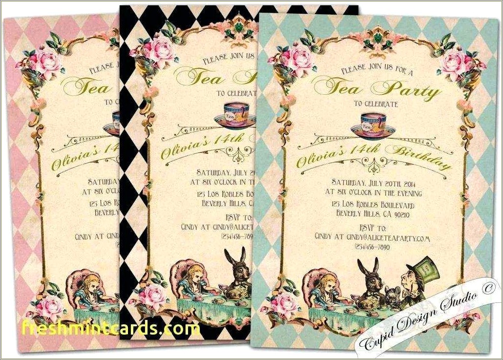Alice In Wonderland Invitation Template Free Download