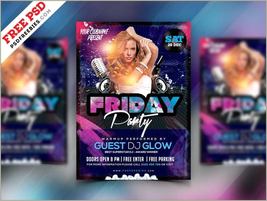 All White Party Flyer Template Free Psd