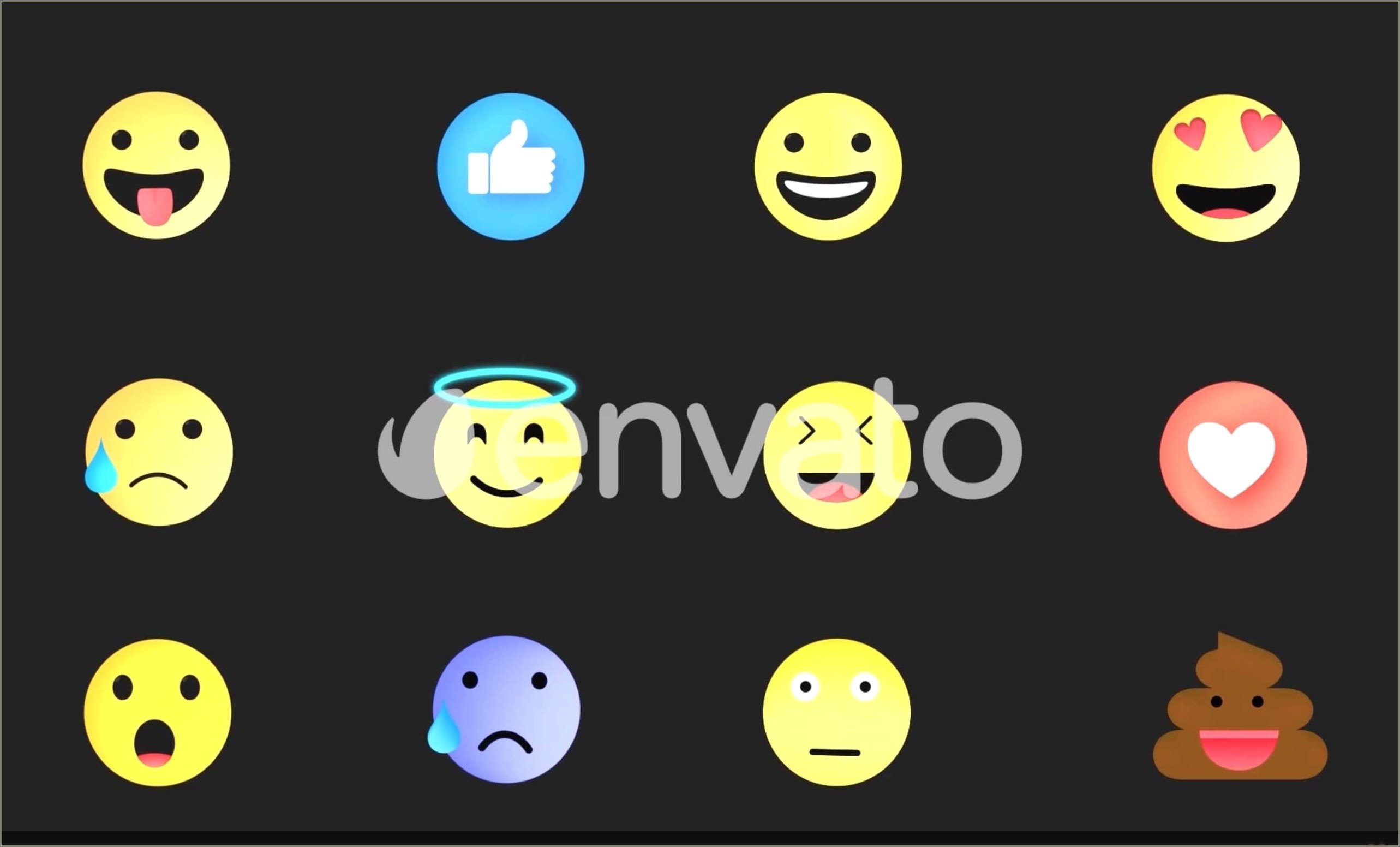 Animated Emoticons Pack After Effects Template Free