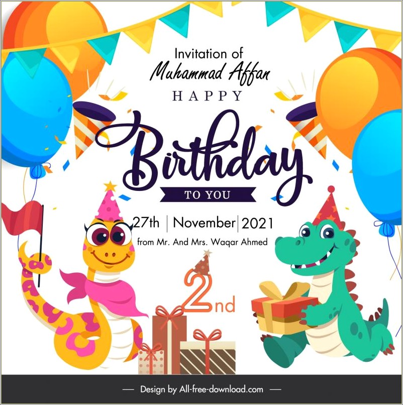 Baby Birthday Invitation Card Template Free Download