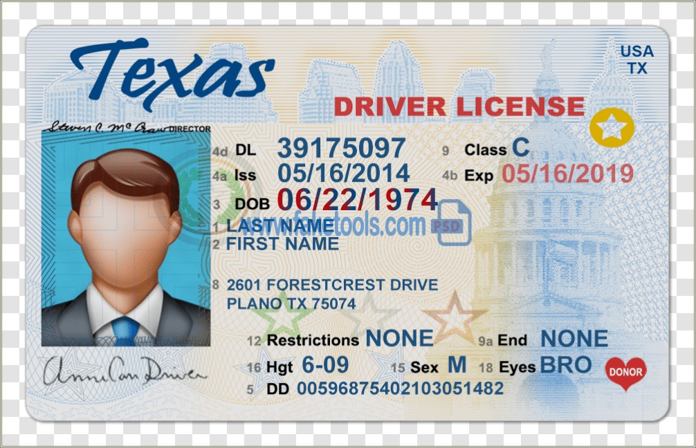 Back Of Texas Drivers License Template Free Resume Example Gallery