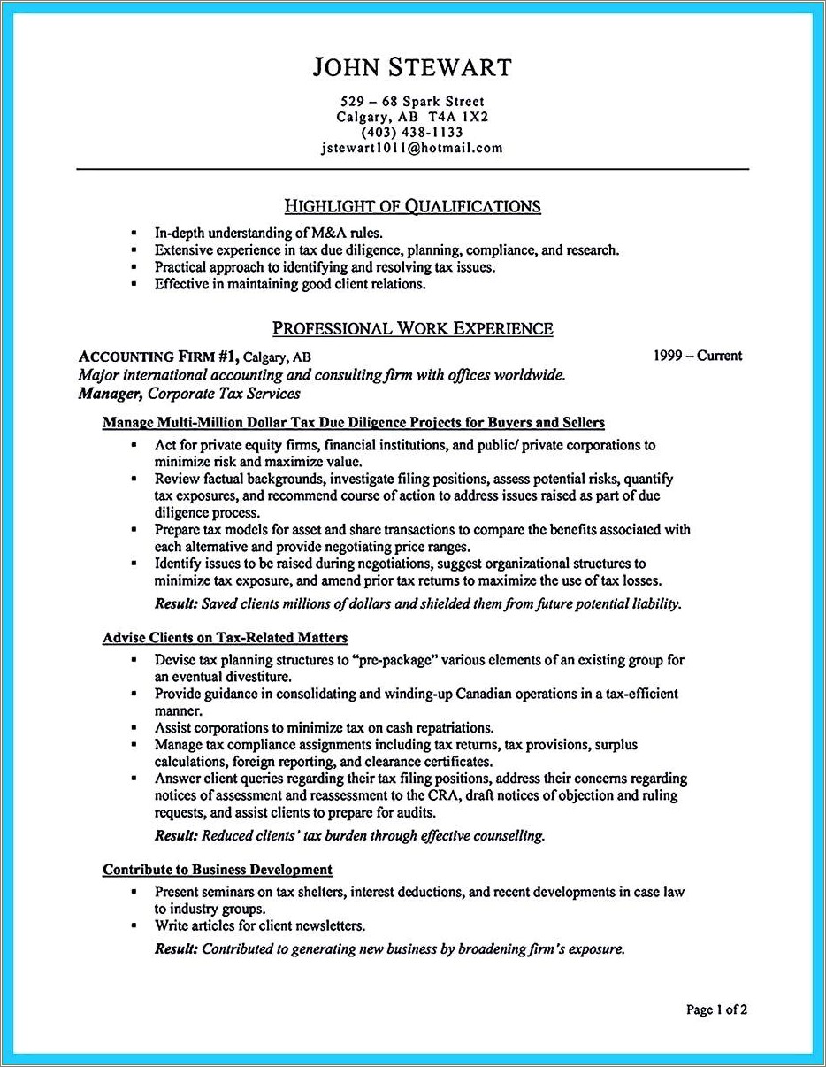 Bar Manager Job Description Resume