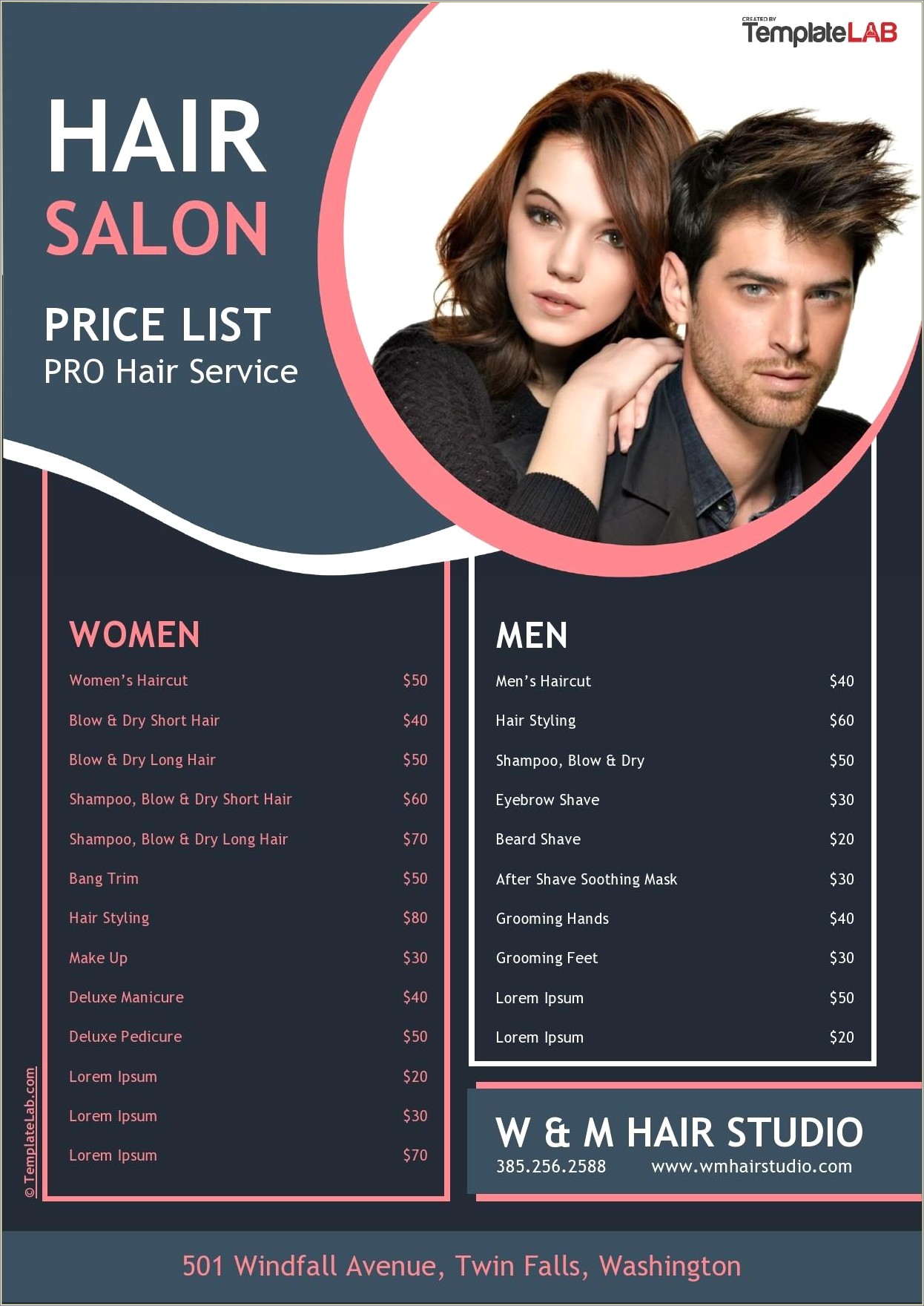 Beauty Salon Price List Template Free Download