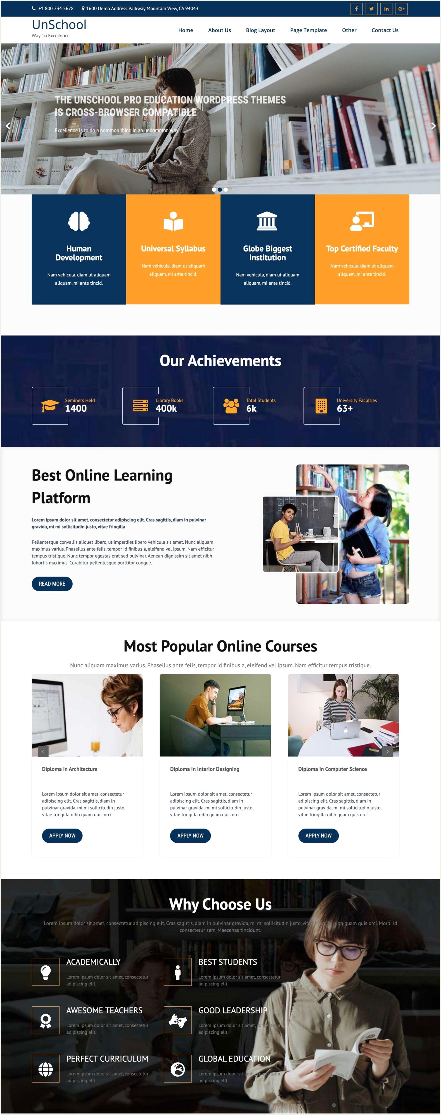 Best Free WordPress Template For Start Up Academies