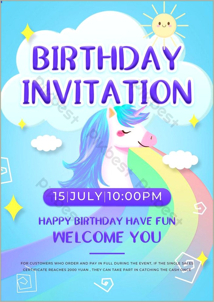 Birthday Invitation Card Template Free Download Psd