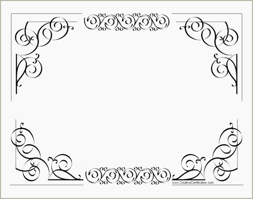 Black And White Diploma Border Templates Free