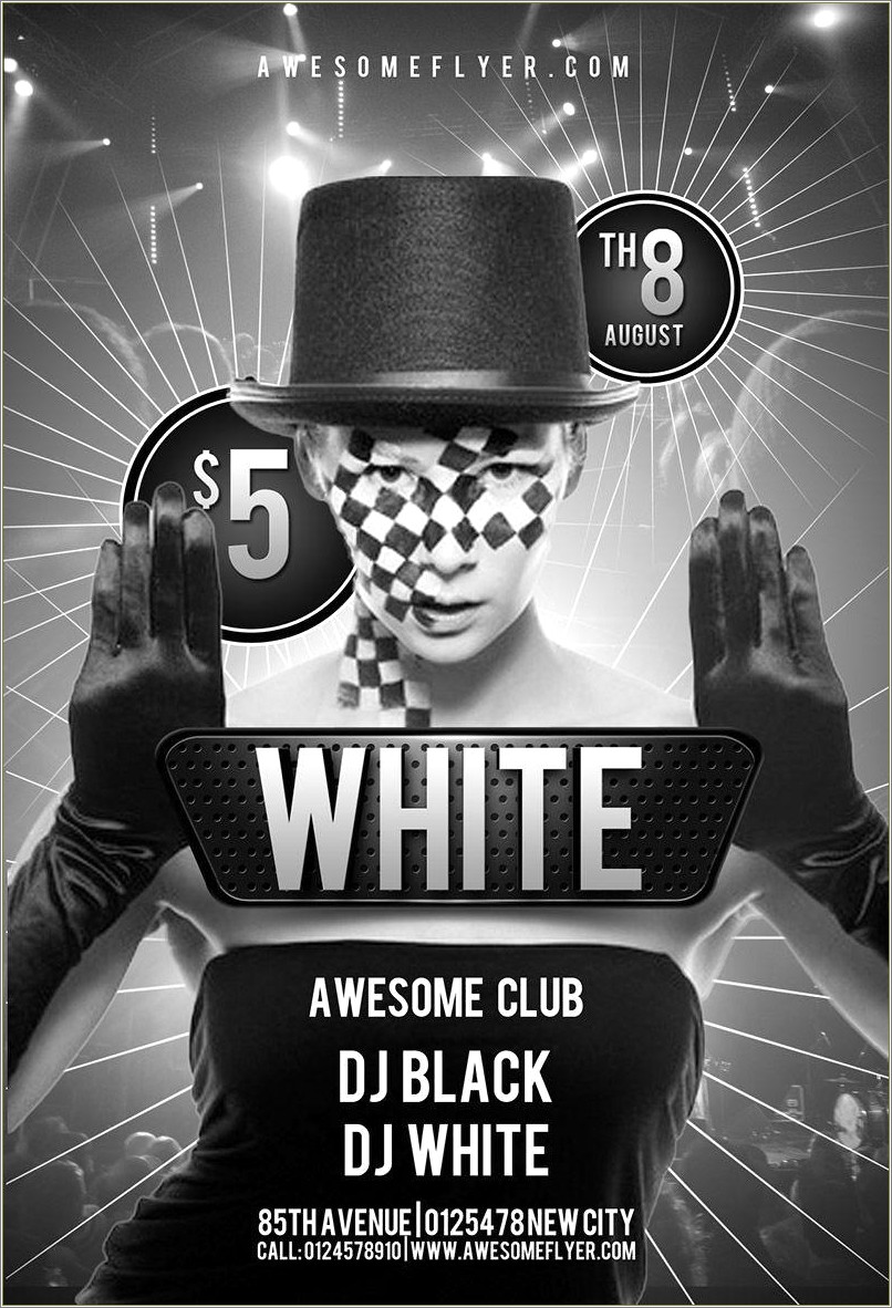 Black And White Party Flyer Template Free