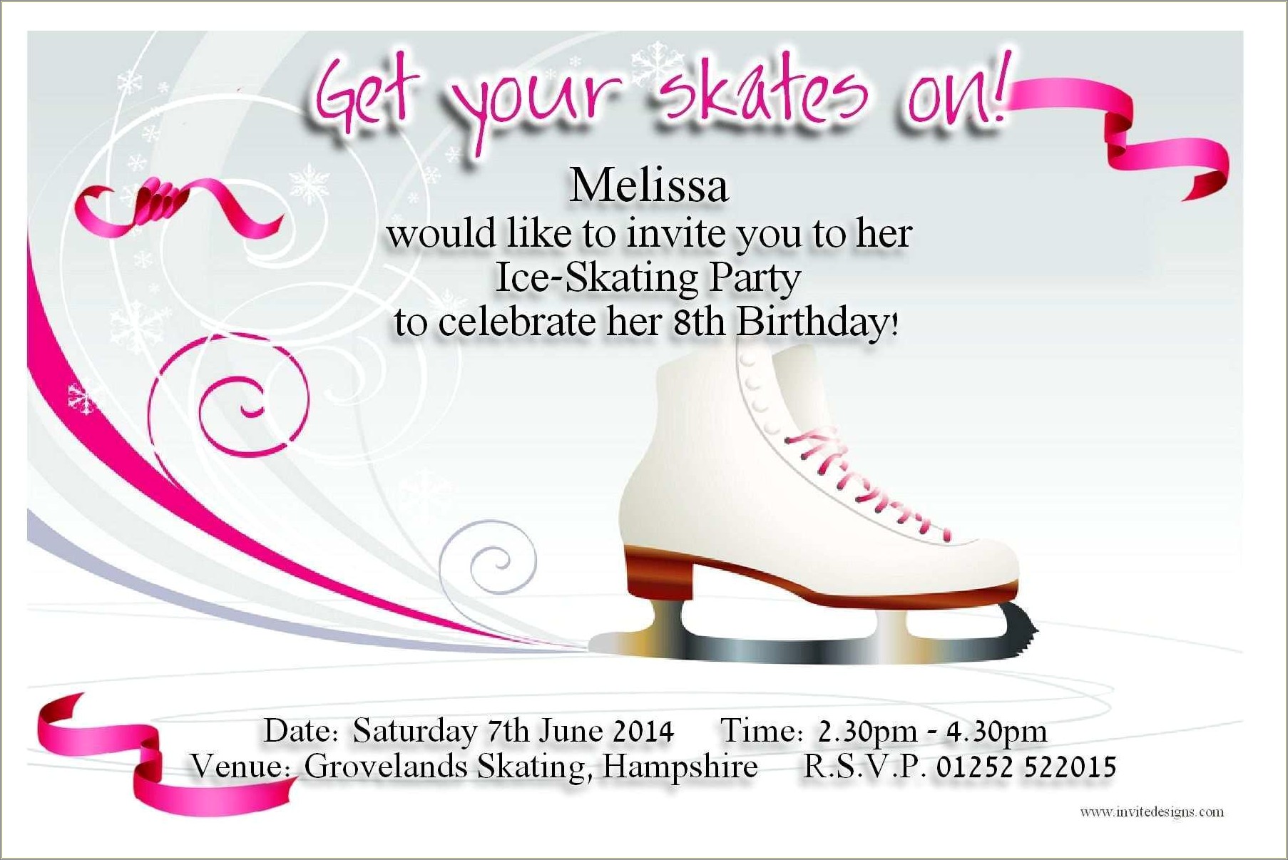 Blank Roller Skating Party Invitation Template Free