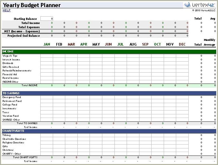 Business Office Monthly Budget Excel Template Free