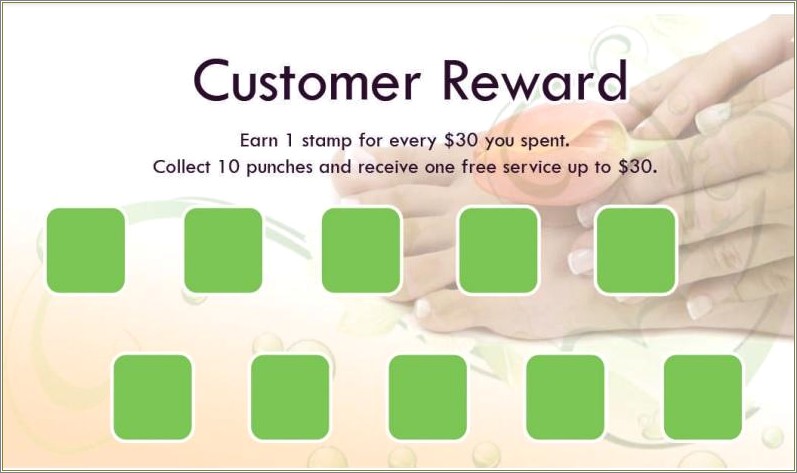 Buy 10 Get One Free Punch Card Template